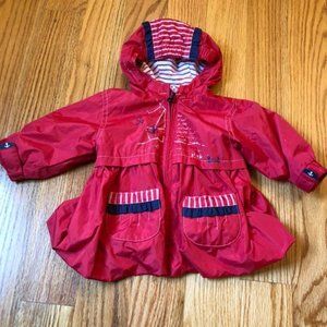Deux par deux red raincoat size 6 months